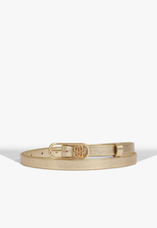 Cinto Fino Couro Dourado