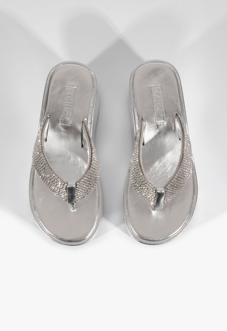 Chinelo Plataforma Prata