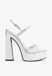 Sandália Prata Schutz New Wedge Couro