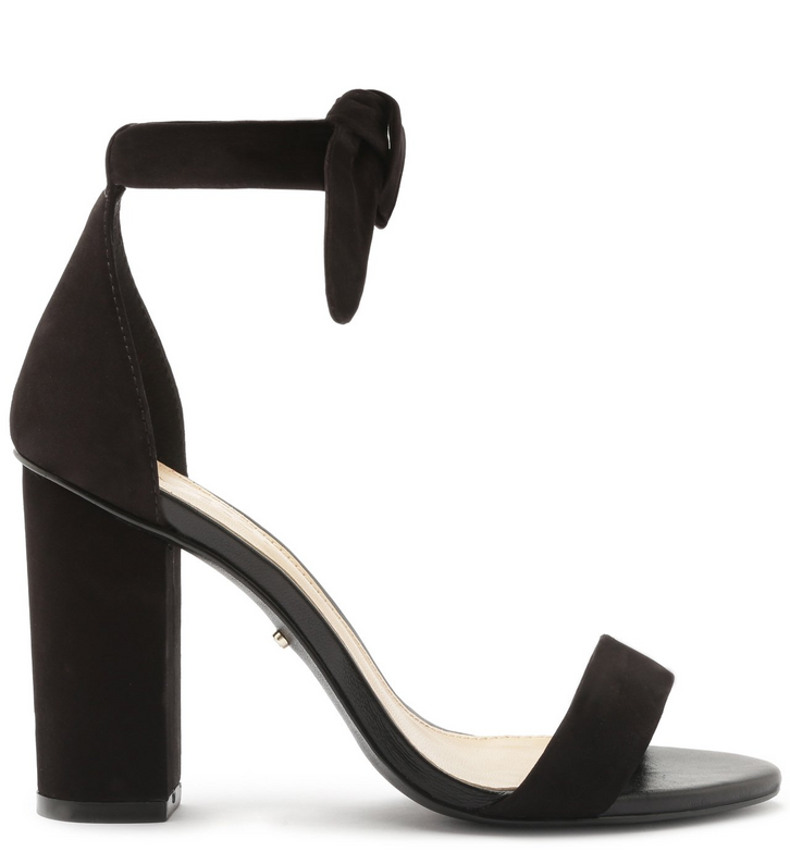 Sandália Preta Arezzo Lace-up Nobuck Salto Bloco Alto