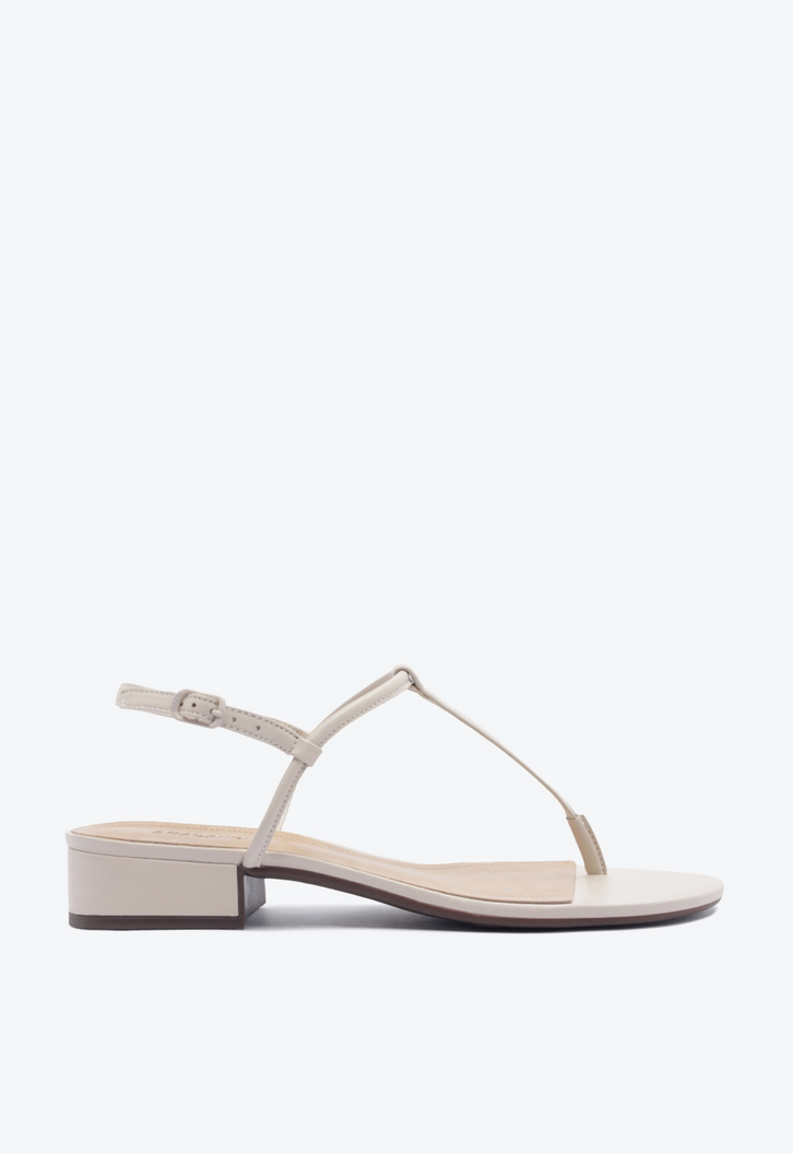 Sandália Slim Verniz Salto Bloco Branca