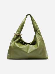 Bolsa Hobo Verde Arezzo Couro Grande Metal