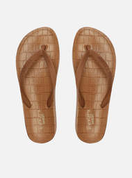 Chinelo De Dedo Marrom Brizza Palmilha Croco