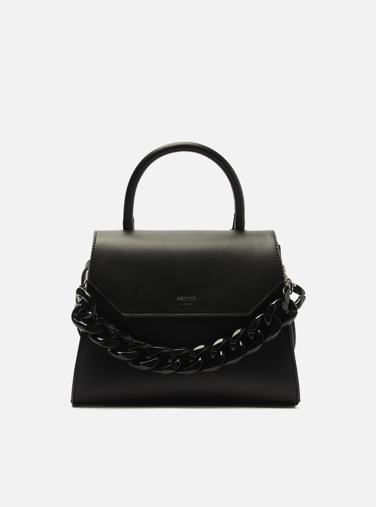 バッグ zzzzaaaa Bolsa Satchel Preta Arezzo Iara Média | ZZ MALL