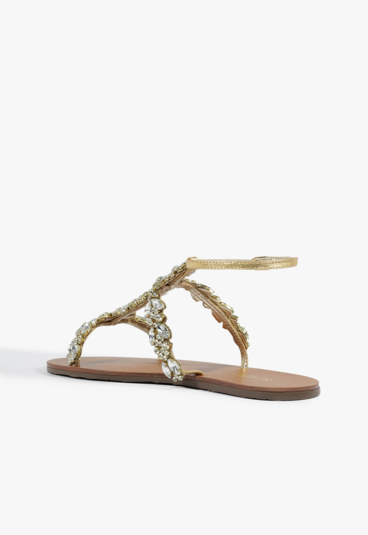Sandália Rasteira Metallic Dourada
