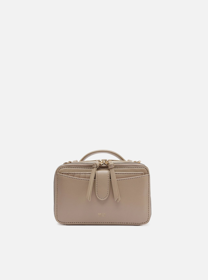 Bolsa Tiracolo Cinza Arezzo Pequena Bolso Duplo | ZZ MALL