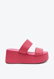 Sandália Plataforma Natural Rosa Anacapri Duas Tiras