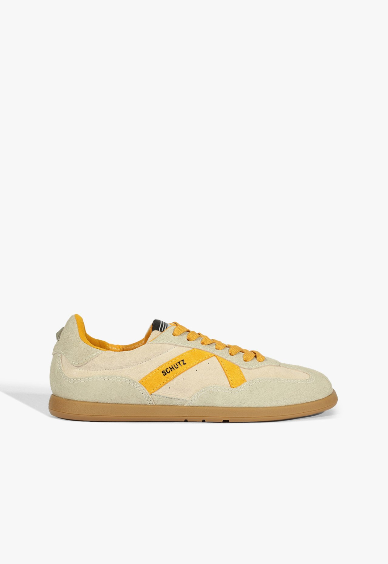 ゆゅ Tênis ST Camurça Branco e Amarelo | ZZ MALL