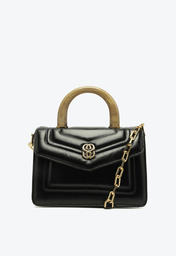 Bolsa Satchel Preta Schutz Média Verena Couro