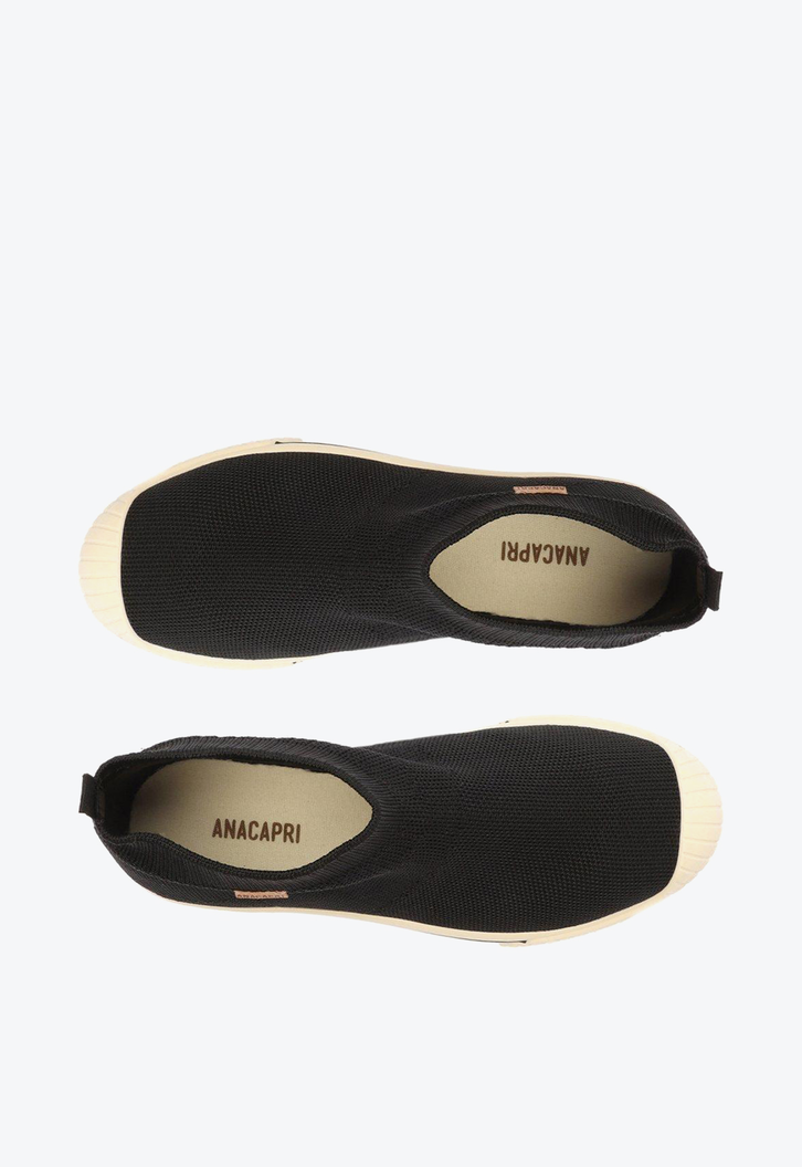 Slip On Preto Anacapri Alê Knit Cano Alto
