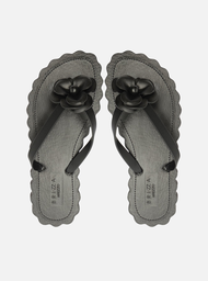 Chinelo de Dedo Preto Recouro Flor Daisy