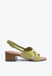 Sandália Entrelaçada Salto Bloco Marrom | ZZ MALL
