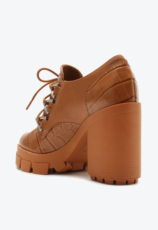 Bota Salto Alto Couro Marrom