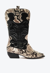 Bota Western Arezzo Snake Couro Cano Médio Georgia