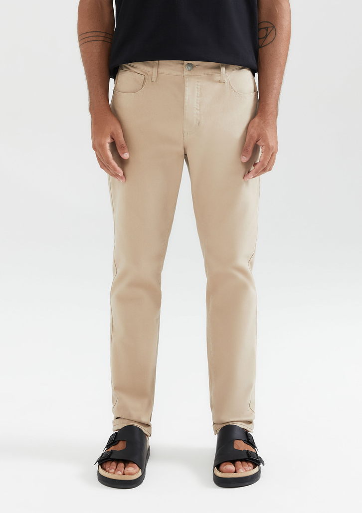 Calça Bege Hering Slim Em Sarja