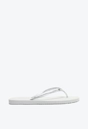 Chinelo De Dedo Prata Arezzo Brizza Tira Metalizada