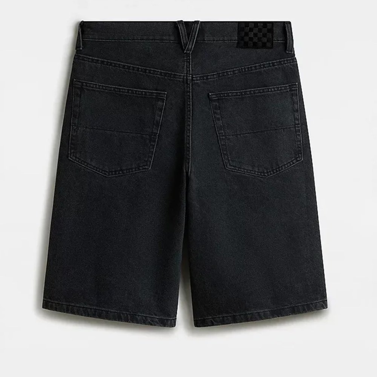 Bermuda Check-5 Baggy Denim Short Washed Black | ZZ MALL