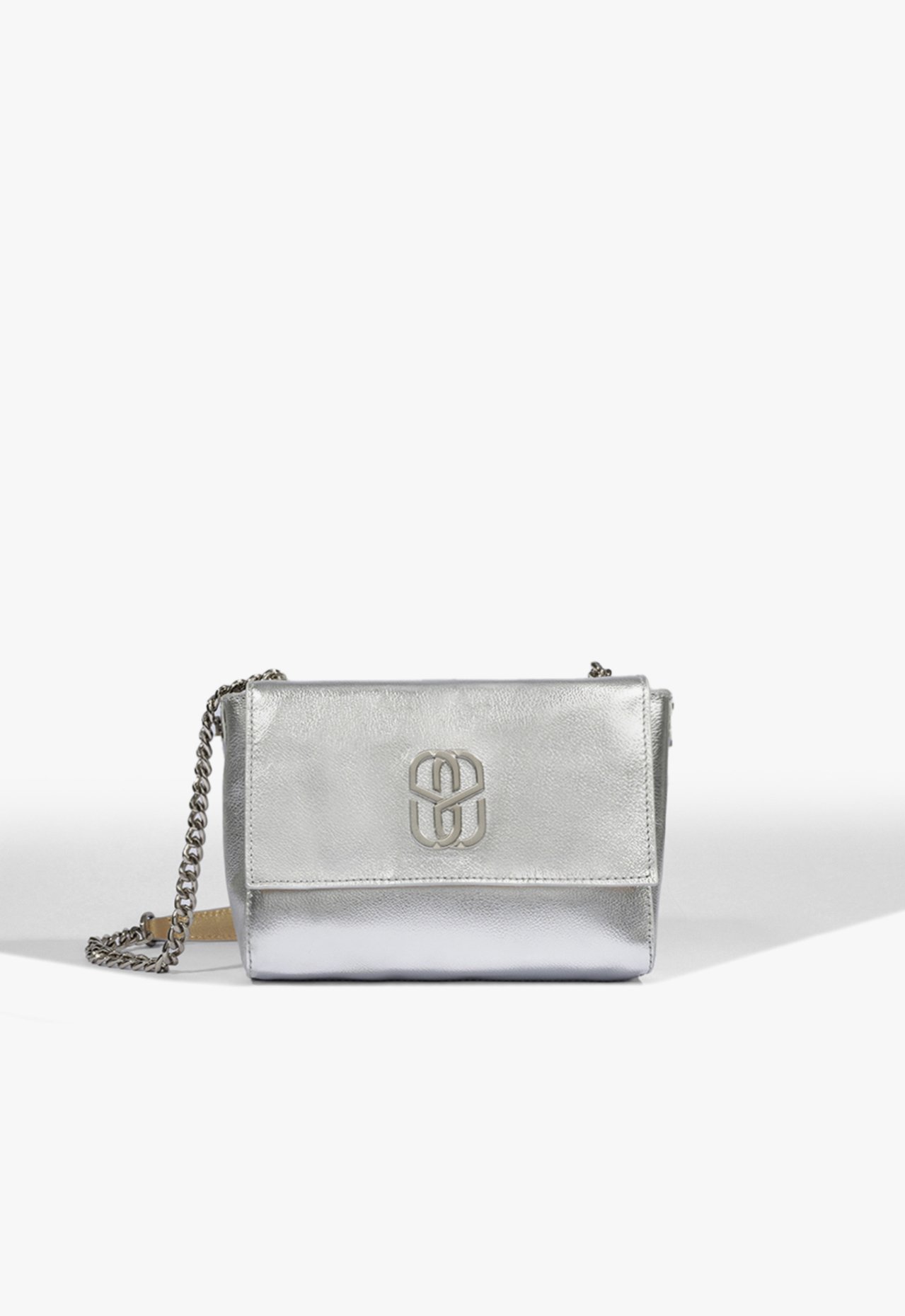 Bolsa Prata Schutz Shoulder Mary Double Couro | ZZ MALL