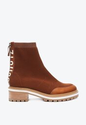 Bota Marrom Schutz Salto Baixo Tratorada Knit
