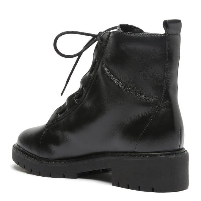 Bota Couro Cano Curto Salto Bloco Zíper Preta | Arezzo