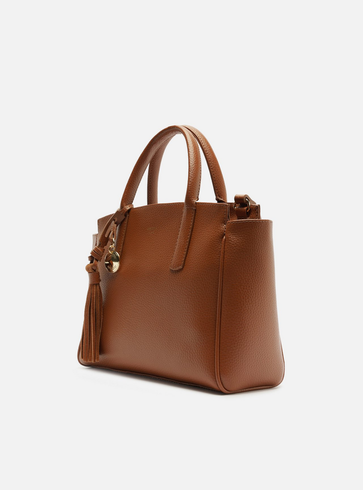 Bolsa Tote Marrom Textura Grande Charms | ZZ MALL