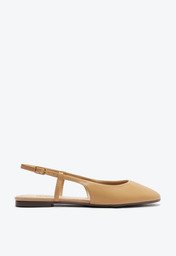 Sapatilha Bege Anacapri Slingback Bico Quadrado Basic