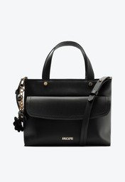 Bolsa Tote Preta Anacapri Média Chaveiro Flor