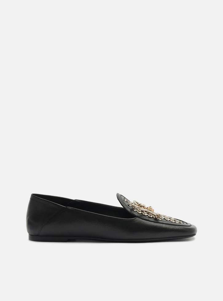 Mocassim Preto Fechado Laço