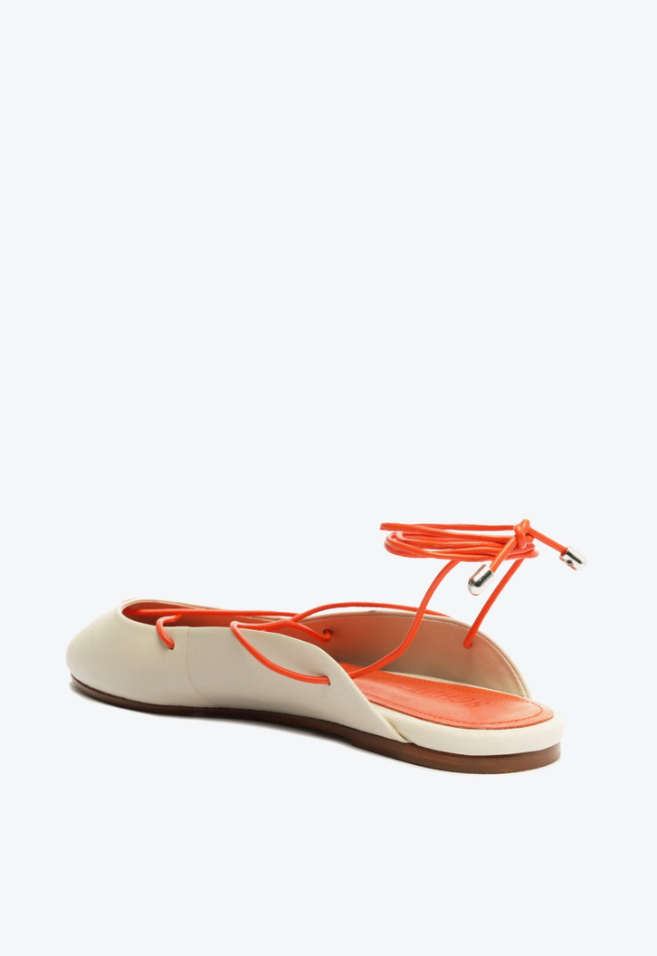 Cami Flat Branca e Laranja