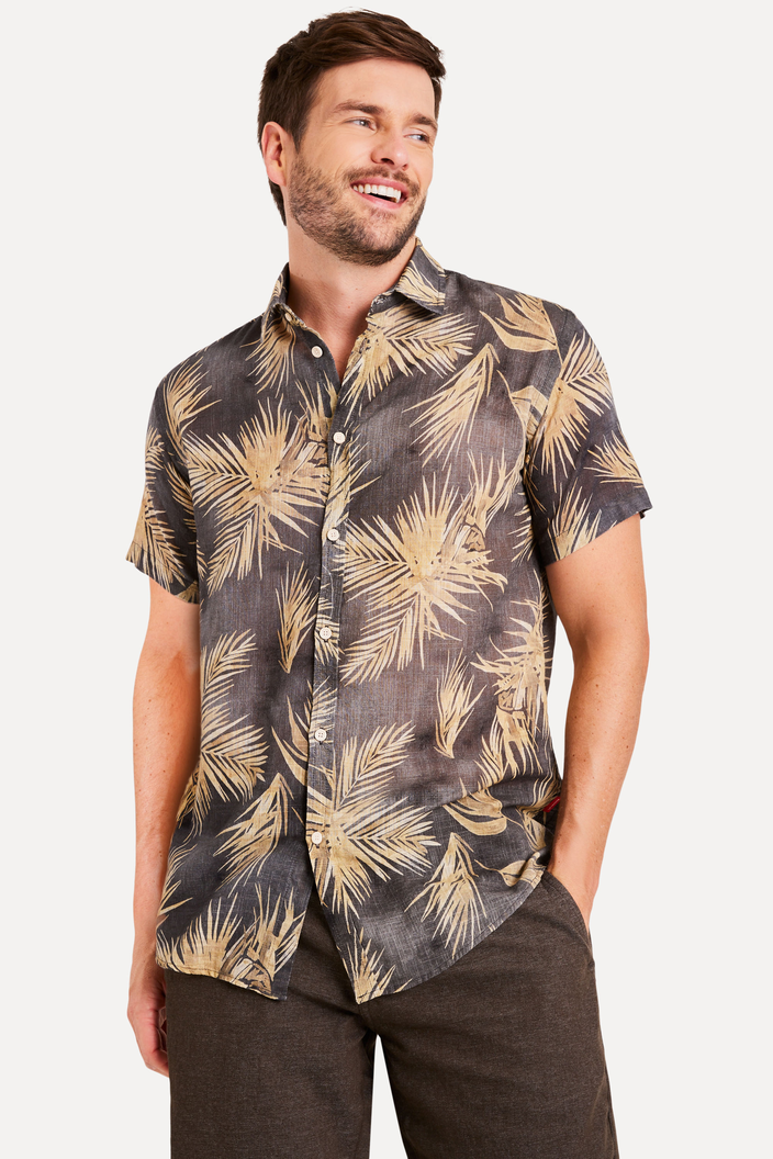 Camisa Preta Reserva Mc Estampada Grumari