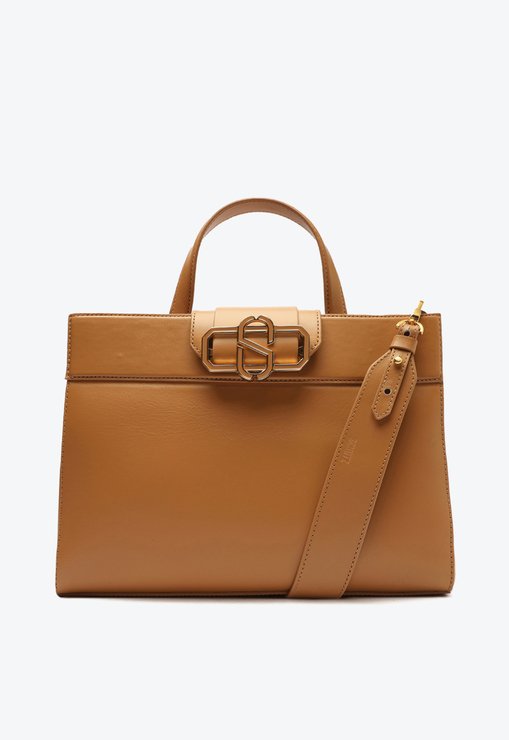 Bolsa Tote Tiracolo Annie Couro Bege