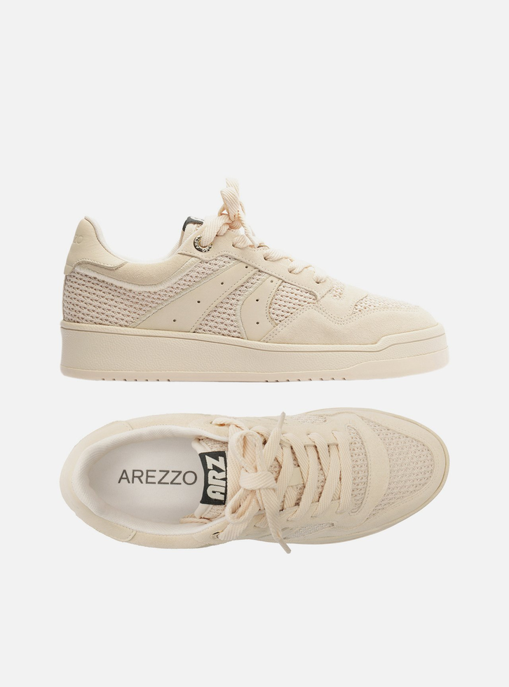 ____usagi(๑´×`๑)♥ アフロゾーン Tênis Branco Crochê Amarração Urban | ZZ MALL