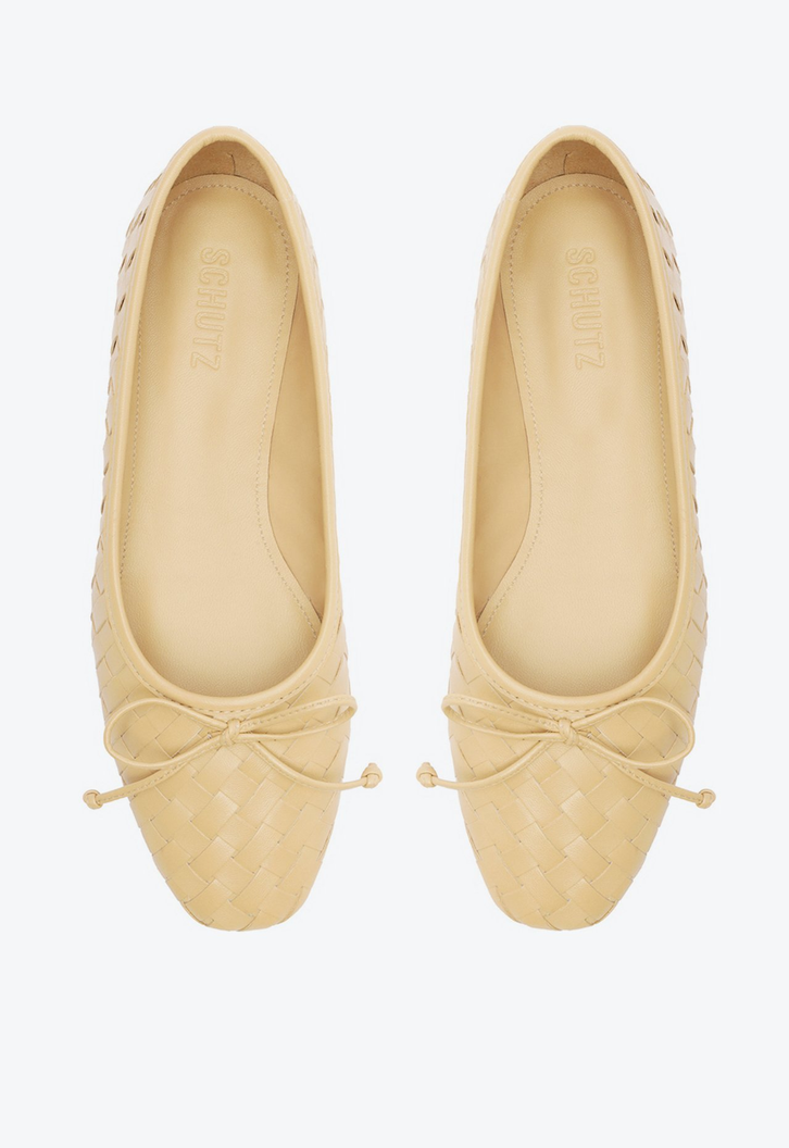 Sapatilha Casual Flats Couro Bege