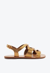Sandália Gladiadora Dourada Anacapri Entrelaçada