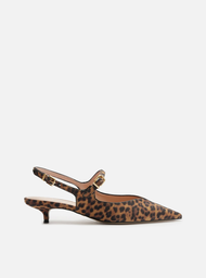 Sapato Animal Print Arezzo Boneca Bico Fino Slingback