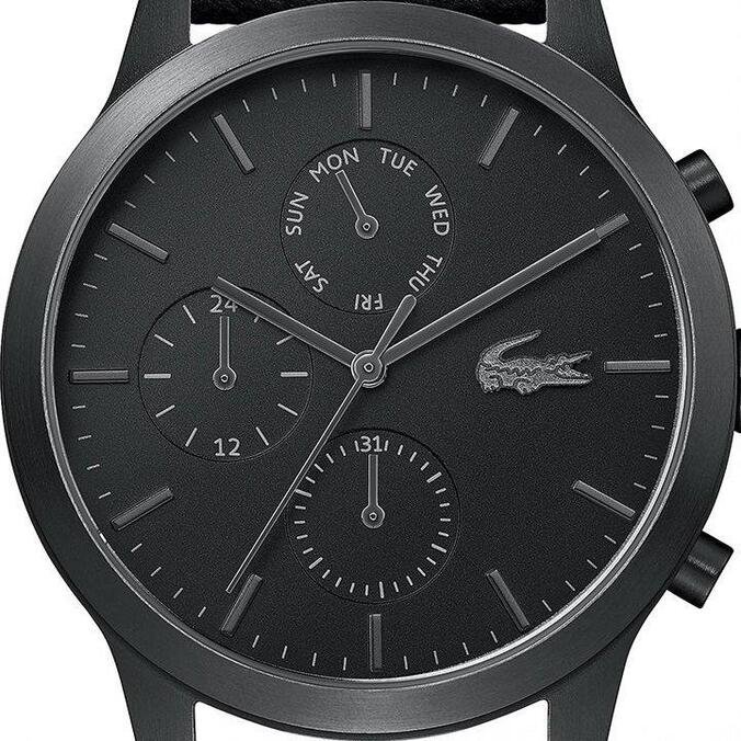 Relógio lacoste masculino couro preto Clearance