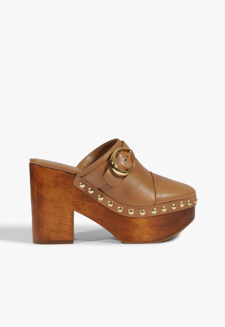 Clog Feminino Piper Couro Marrom