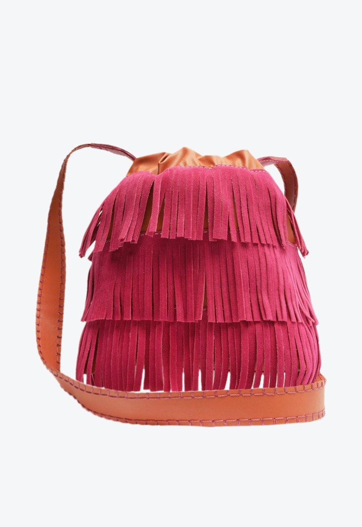 Bolsa Crossbody Rosa Anacapri Gonzalo Franjas Média