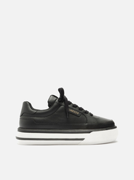 Tênis Flatform Preto Arezzo Couro
