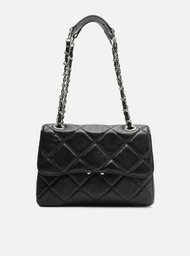 Bolsa Preta Arezzo Tiracolo Couro Mizz Média