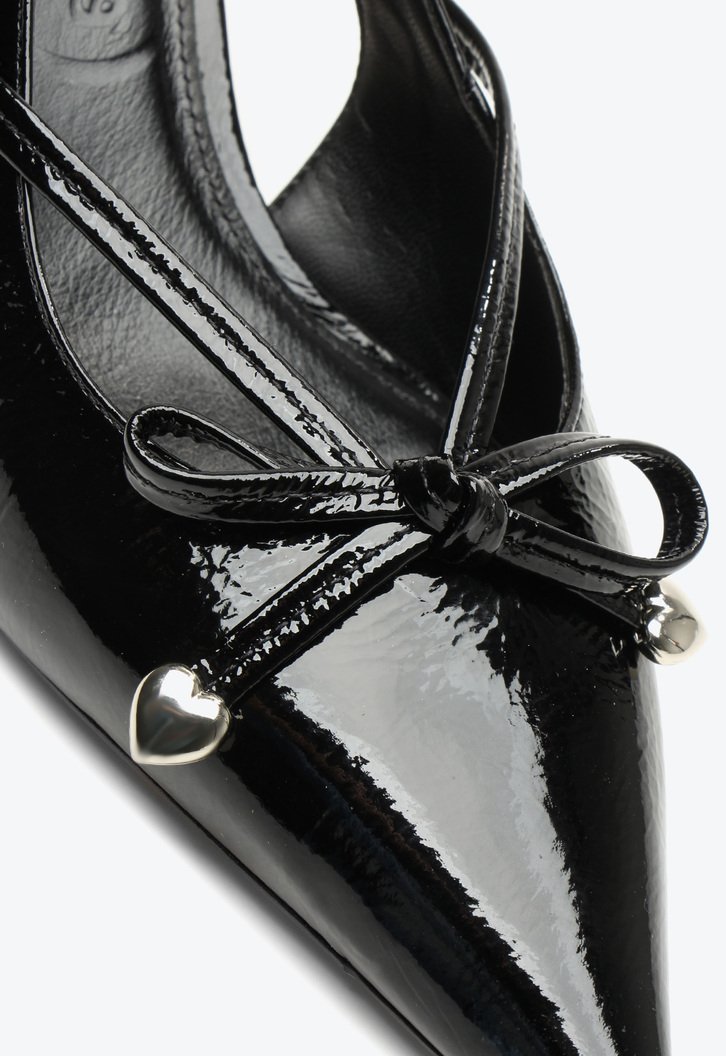 Slingback Blossom Preto