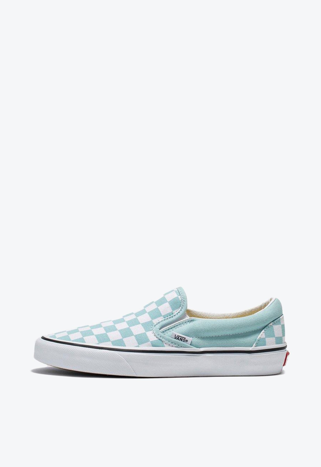 vans slip on checkered blue
