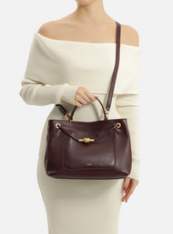Bolsa Tote Bordô Couro Helena Grande Nó