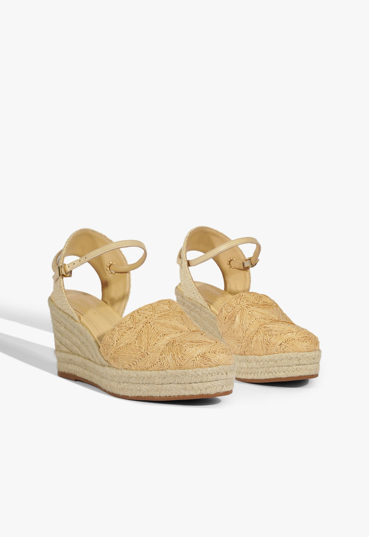 Sandália Wedge Bege