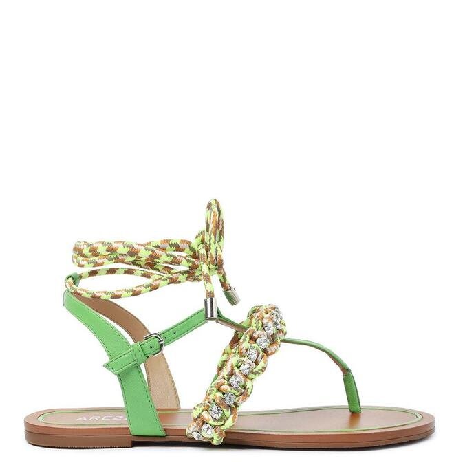 sandalia rasteira com cordas