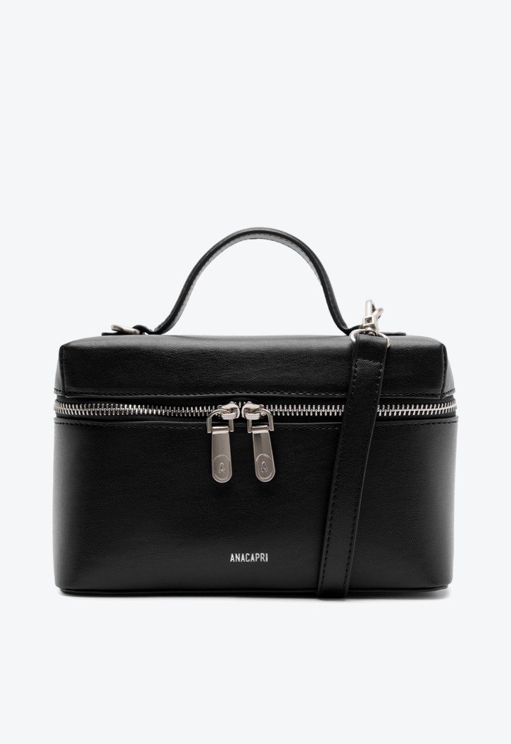 Bolsa Tiracolo Estruturada Média Preta
