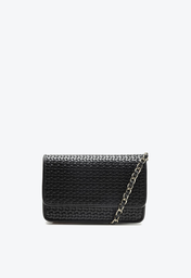 Bolsa Tiracolo Preta Schutz 4grls Lorena Couro Trama