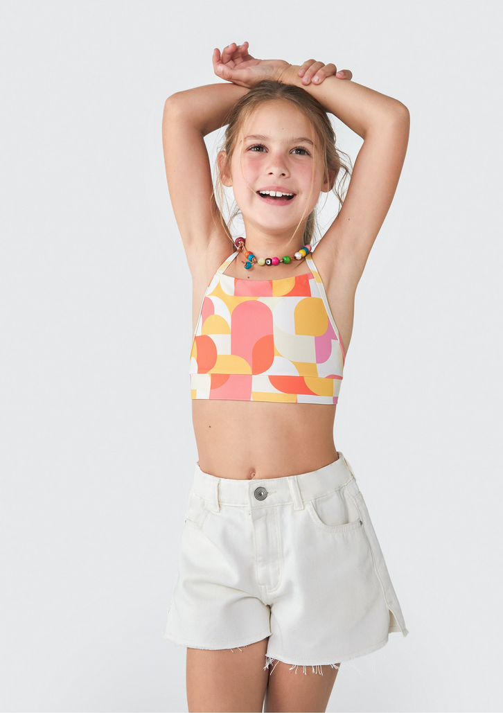 Biquíni Off White Hering Kids Infantil Estampado Com Proteção UV