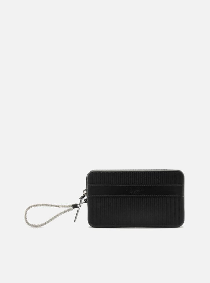 Clutch Preta Pequena Vinil Strass Brizza