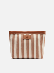 Necessaire Marrom Listras Nappa San